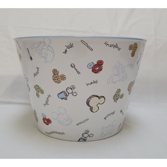 Disney Mickey Mouse Large Popcorn BowlBlue Inside - Waffle Minnie Goof…